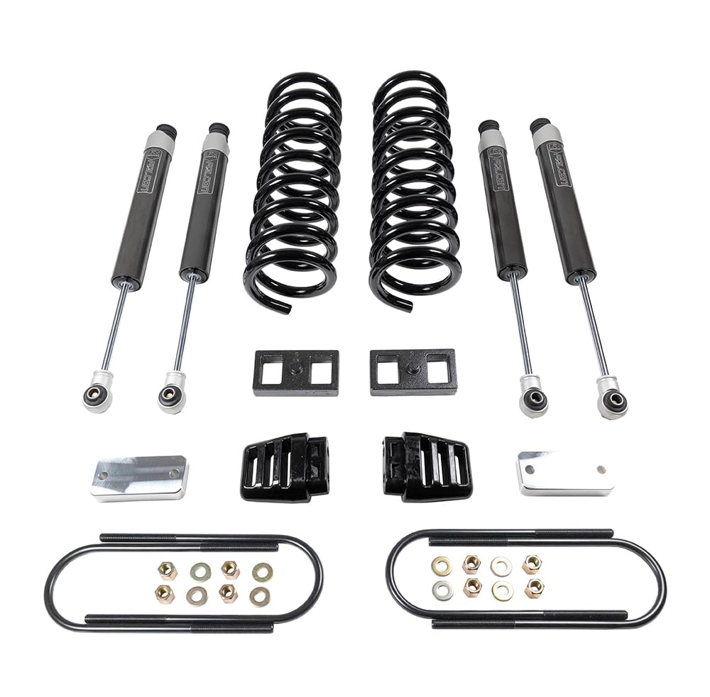 ReadyLIFT 49-19330 coil lift kit 3'' - front coils and rear blocks, radius arm drop brackets, Falcon shocks For Dodge/Ram 3500 4WD