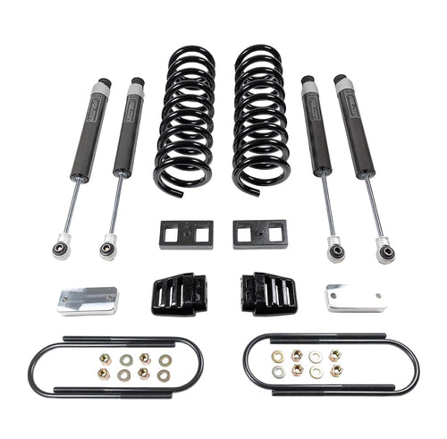 ReadyLIFT 49-19330 coil lift kit 3'' - front coils and rear blocks, radius arm drop brackets, Falcon shocks For Dodge/Ram 3500 4WD