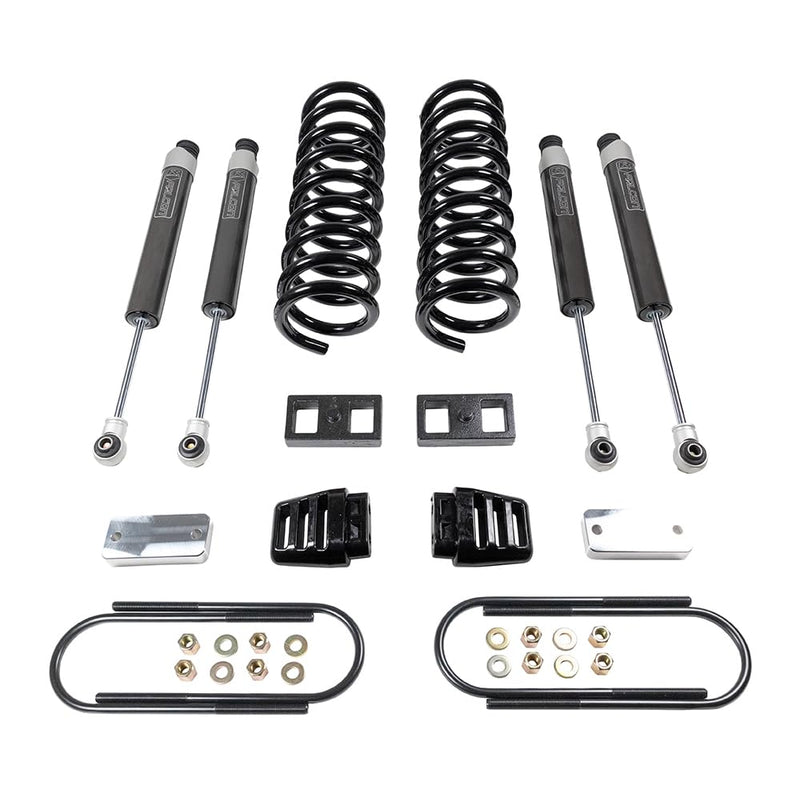 ReadyLIFT 49-19330 coil lift kit 3'' - front coils and rear blocks, radius arm drop brackets, Falcon shocks For Dodge/Ram 3500 4WD