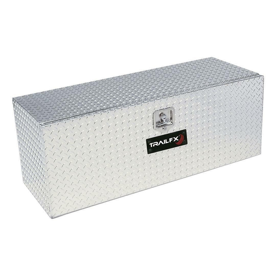 TrailFX Underbody Truck Bed Tool Box Single Lid Polished 16-Gauge Diamond Tread Aluminum 9.0 Cubic Foot 48" Length x 17-1/2" Width x 18" Height Bright Finish TrailFX 190481