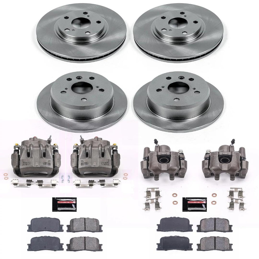 Power Stop KCOE1142 Stock Replacement Brake Kit Front & Rear with OE Calipers For Lexus ES300 2002-2003, Lexus ES330 2004-2006 [Model Specific]