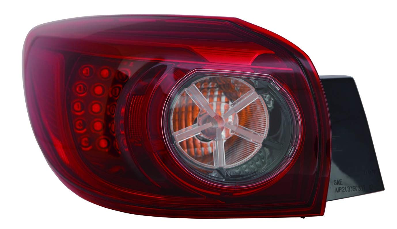 DEPO ACK For 3 HB Mazda 14-18 Tail Light Outer LED SMOKE Driver Side CAPA | DOT Certified BHP2-51-160C | MA2804116C