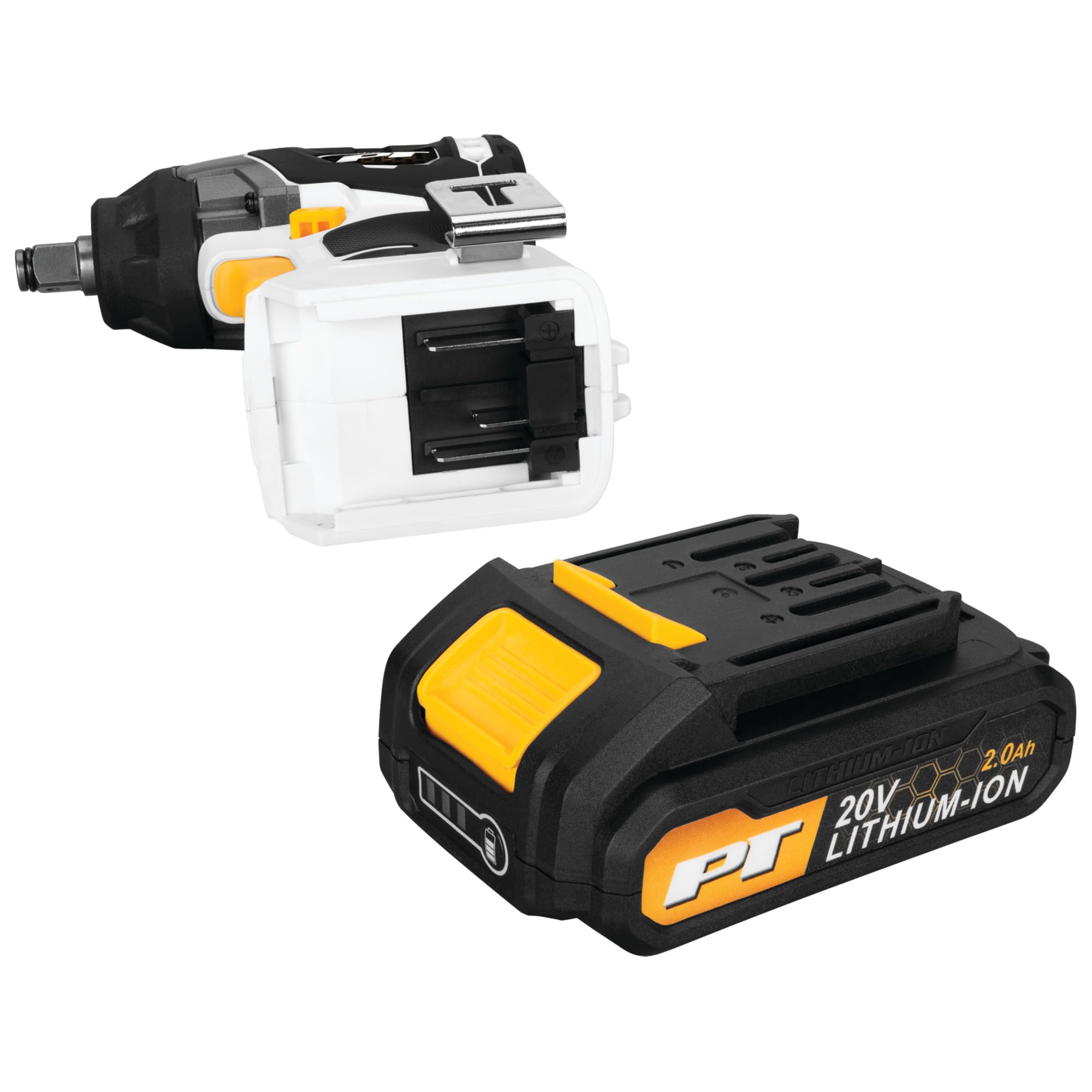 20V Li-Ion Performance Tool W7720 1/2-Inch Brushless Impact Wrench: 295 ft-lb Torque, 4-Speed Torque Settings, Auto-Stop Function, Reversible, LED Light, Quick Charger, White/Black