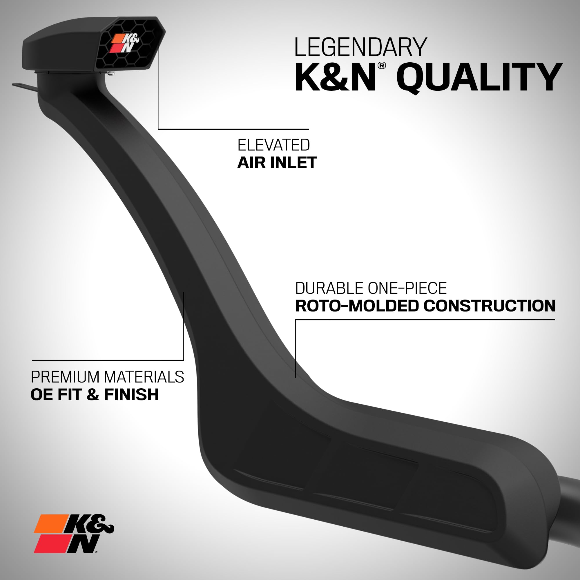 K&N Intake Kit Elevated (Snorkel) Compatible with 2016-2023 Toyota Tacoma V6-3.5L, 63-8000