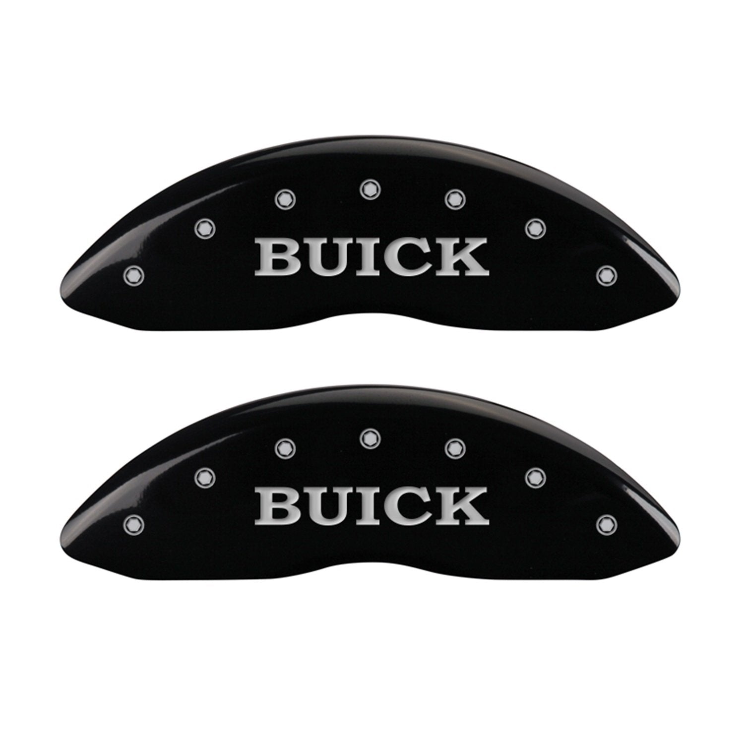 MGP Caliper Covers Buick/Buick 49002SBSHBK, Black Powder Coat Finish, Silver Characters
