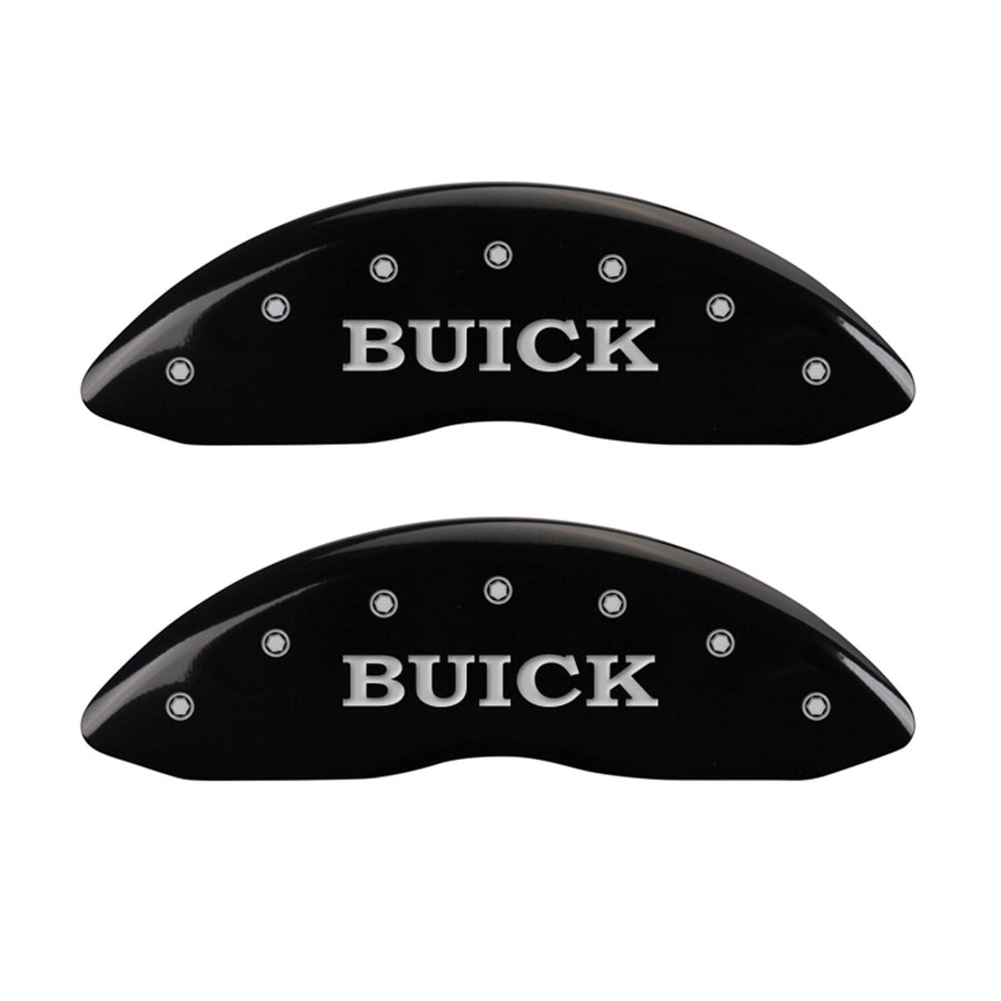 MGP Caliper Covers Buick/Buick 49002SBSHBK, Black Powder Coat Finish, Silver Characters