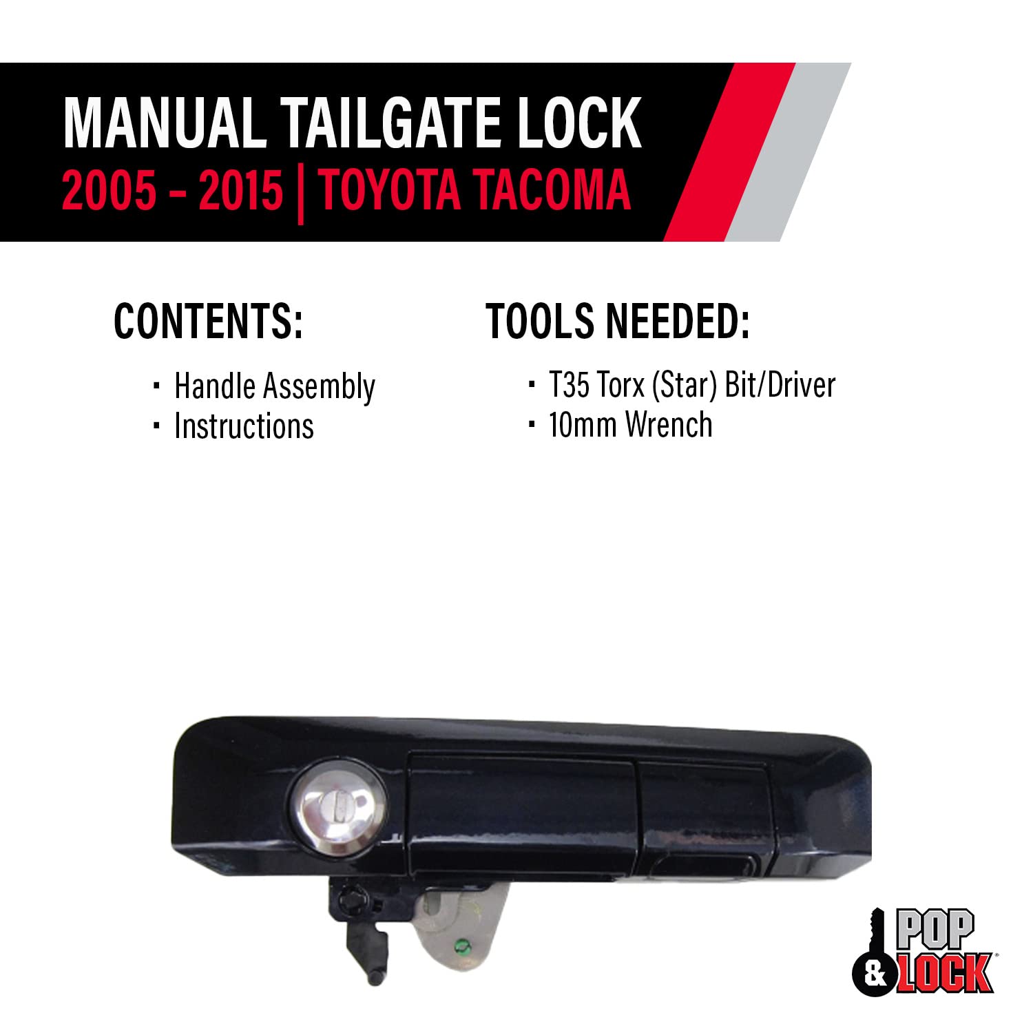 Pop & Lock Nautical Blue Metallic PL5407 Manual Tailgate Lock with Bolt Codeable for Toyota Tacoma