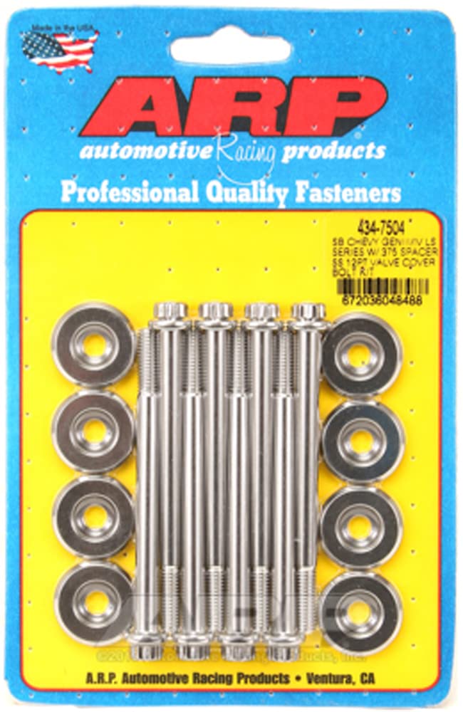12pt ARP Valve Cover SS Bolt Kit GM LS e/.375 Spacer