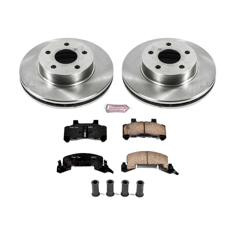 Power Stop Autospecialty KOE7372 Front Replacement Brake Kit-OE Brake Rotors & Ceramic Brake Pads For Buick Century 1982-1989, Pontiac Phoenix 1980-1984 [Model Specific]
