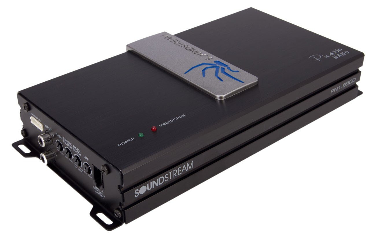 Soundstream 650W PN1.650D Monoblock Picasso Nano Class-D Amplifier,Black & Silver