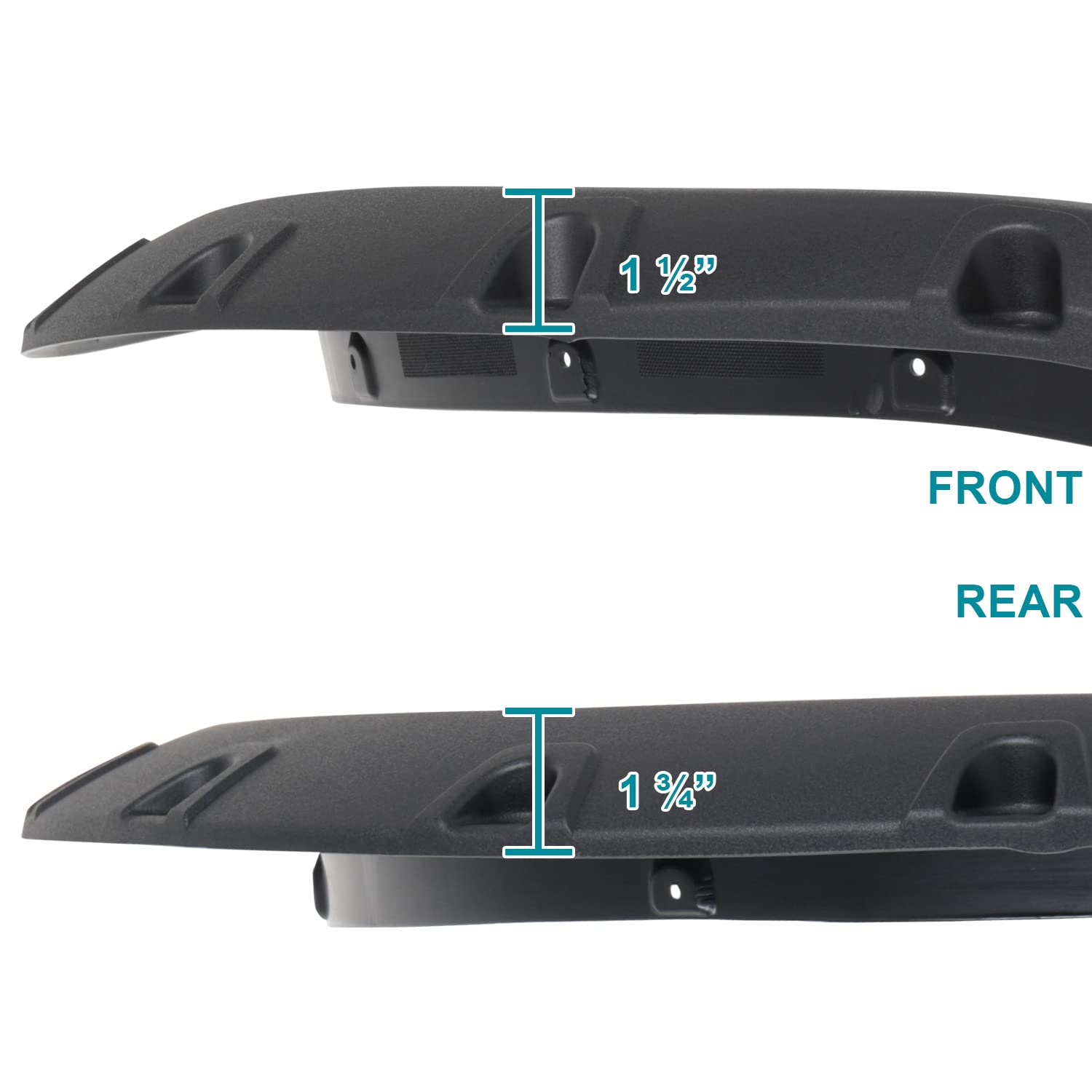4PC Spec-D Tuning Front + Rear Textured Bolt-On Pocket Style Fender Flares Compatible with 2019-2021 Dodge Ram 2500 3500