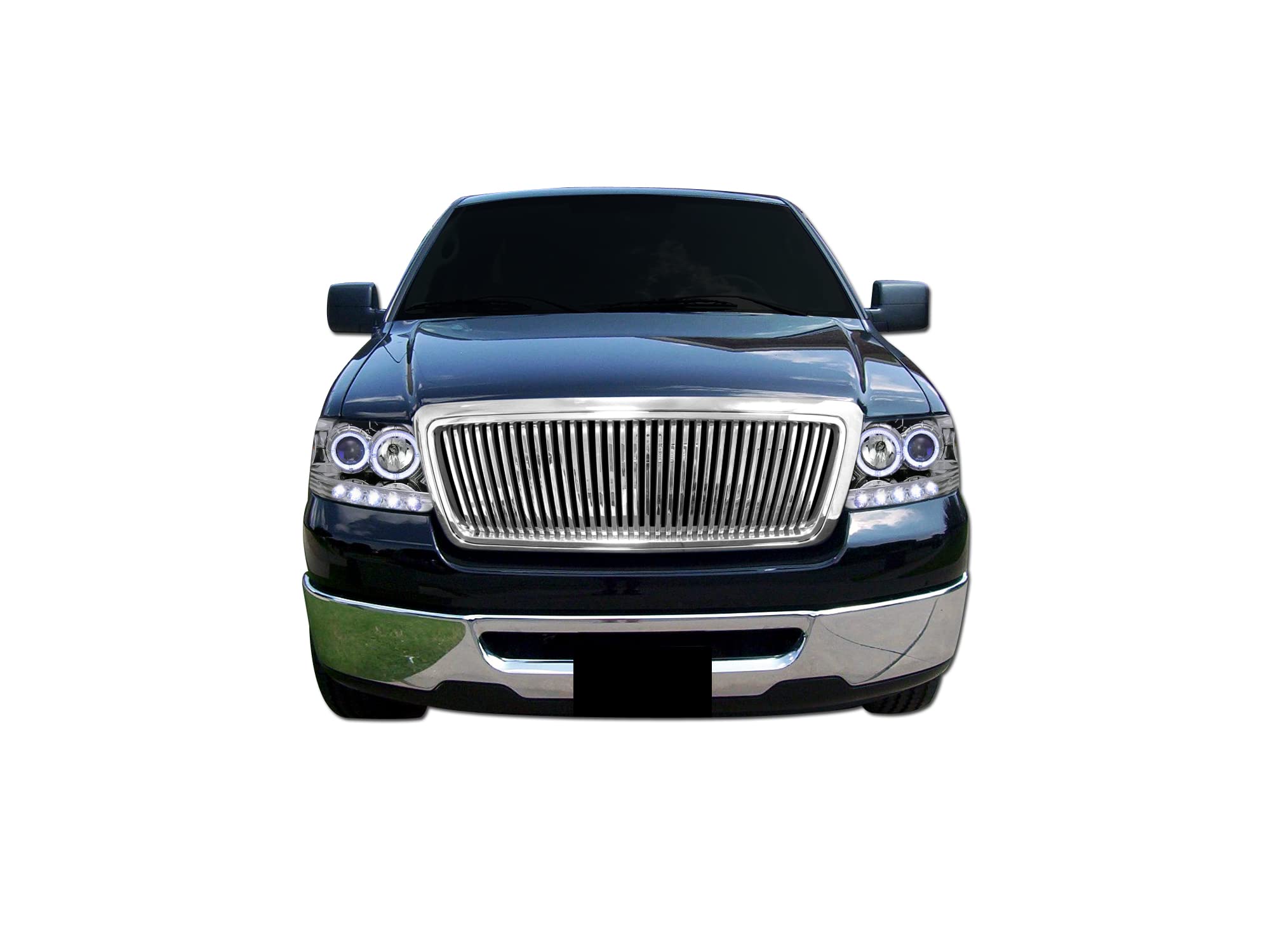 7148192 Armordillo USA Vertical Front Hood Grille - Polished Fits 2004-2008 Ford F150 F-150/2006-2008 Lincoln Mark LT