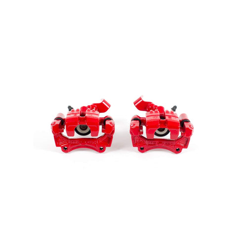 Power Stop S2738 Rear Pair of High-Temp Red Powder Coated Calipers For Mazda Miata 2001-2005 [Model Specific]