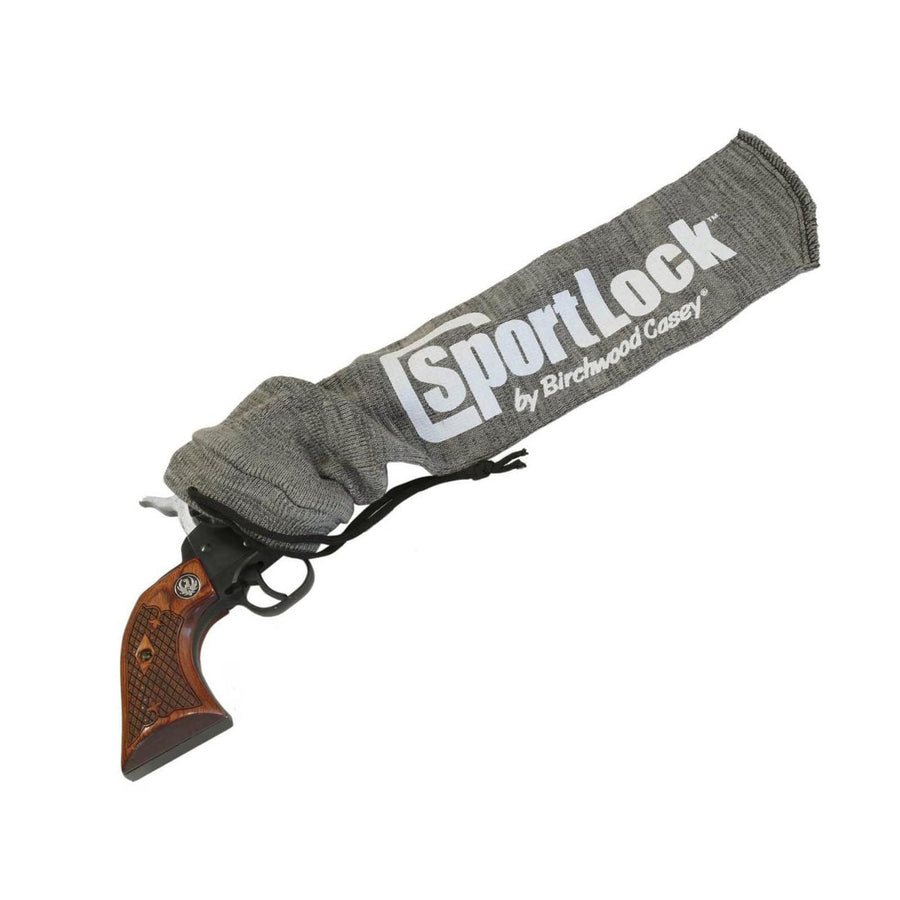 SportLock Birchwood Casey Silicone Gun Sleeve | Durable Silicone-Impregnated Gun Sock for Corrosion, Abrasion, and Scratch Protection - Handgun Size (15" L x 3.75" W),Gray
