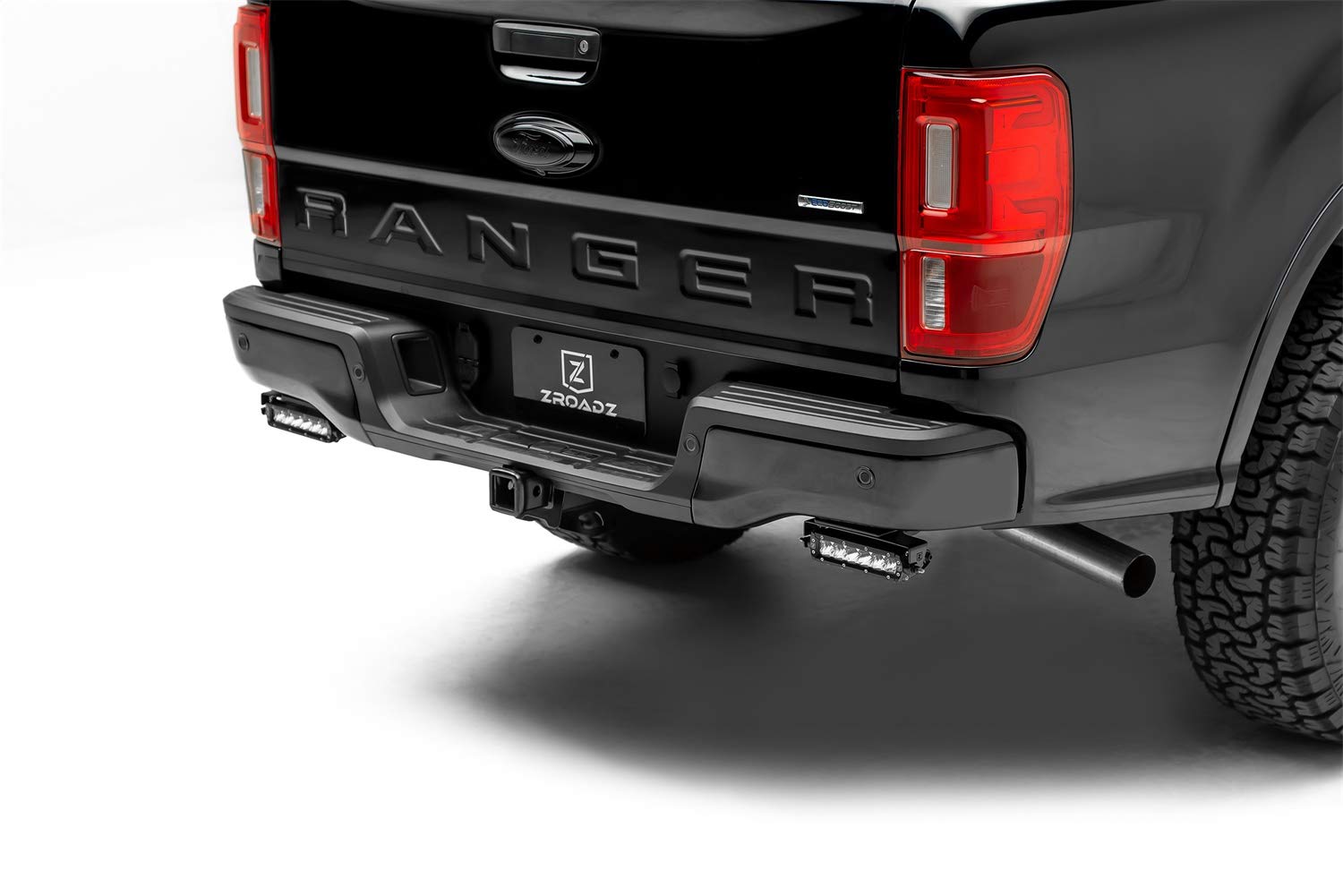 Under Rear Bumper ZROADZ LED Mounting Bracket & Kit - Compatible w/ 2019-2021 Ford Ranger - with (2) 6 Inch ZROADZ LED Lights (Included) with Wiring Harness - PN Z385881-KIT