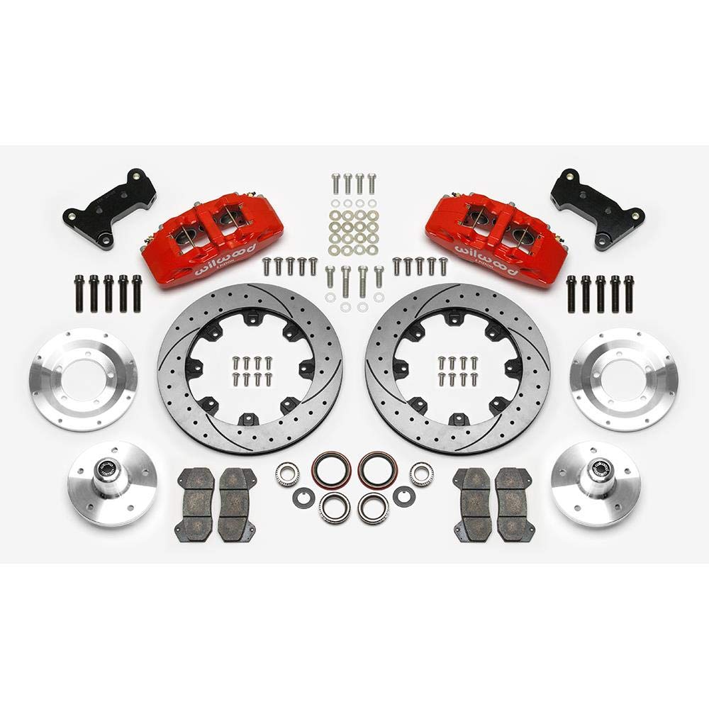 Front Hub Kit, DP6A 12.19", Drilled, Red