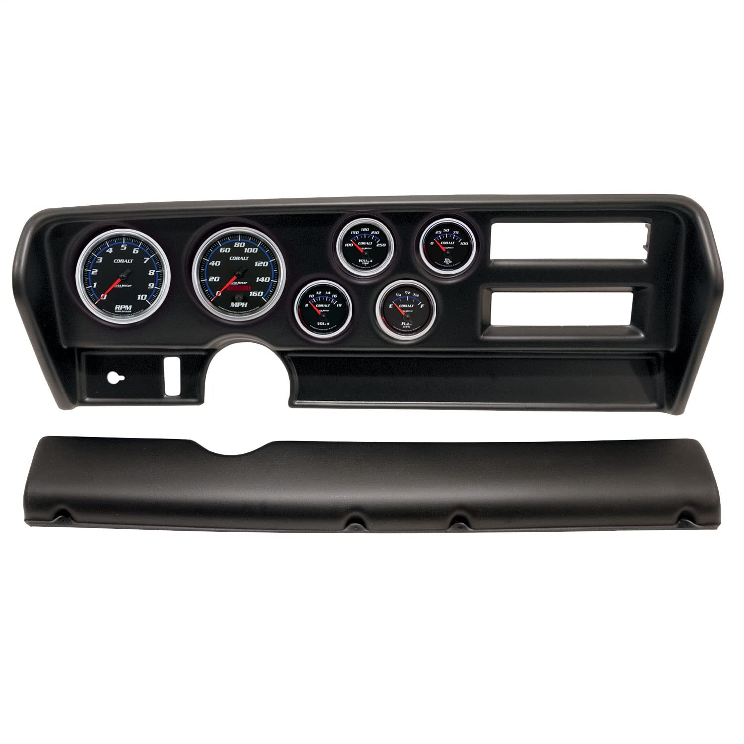 AutoMeter Dash Kit Direct Fit, (3 3/8" X2, 2 1/16" X4), Pontiac GTO Ac 70-72, Cobalt (2915-05)
