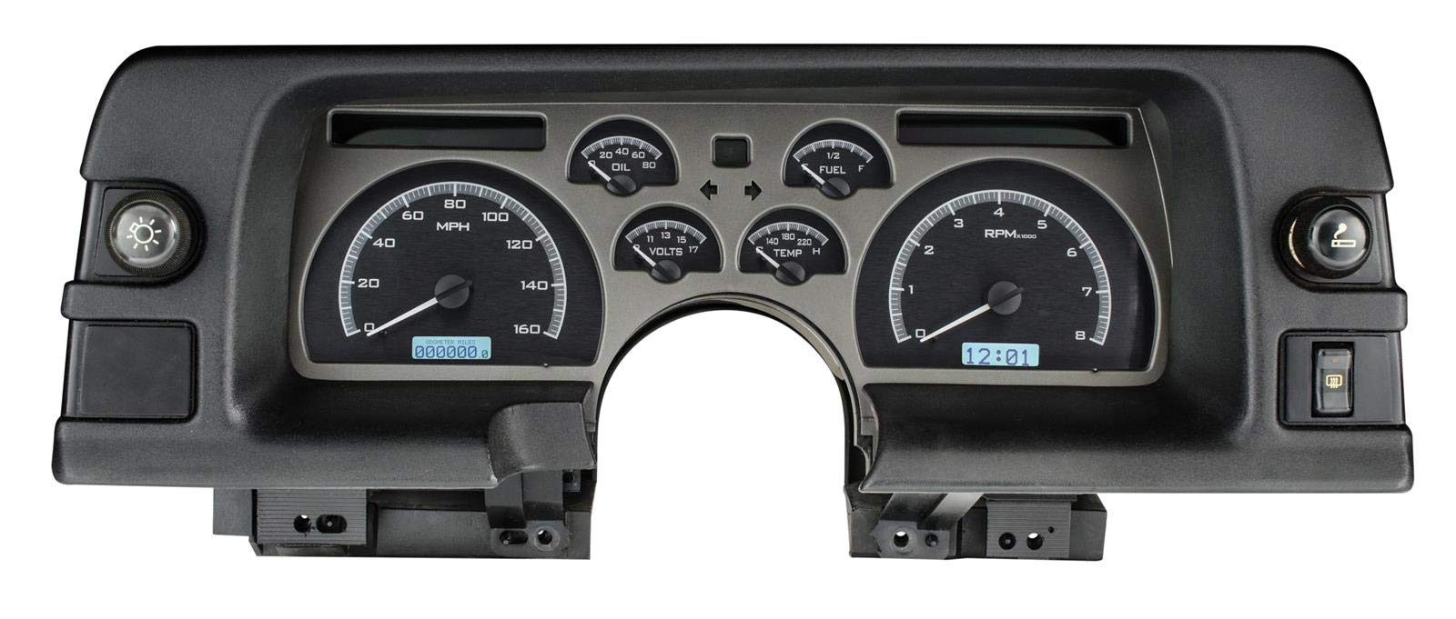 VHX System-Silver Alloy Style Face Compatible with 1990-92 Chevy Camaro w/White Display