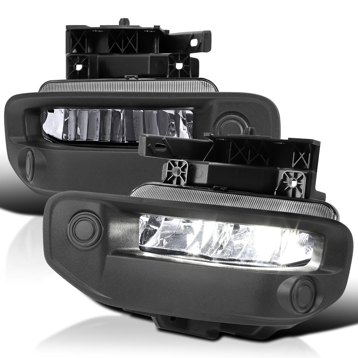 LED Fog Lights SPEC-D TUNING Chrome with Universal Wiring and Switch Compatible with 2019-2022 Dodge Ram 1500, L+R Pair Assembly