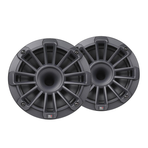 Nautic MB Quart NH2-116 6.5 Inch Marine Compression Horn Speakers. Black, Silver and White Grills Included
