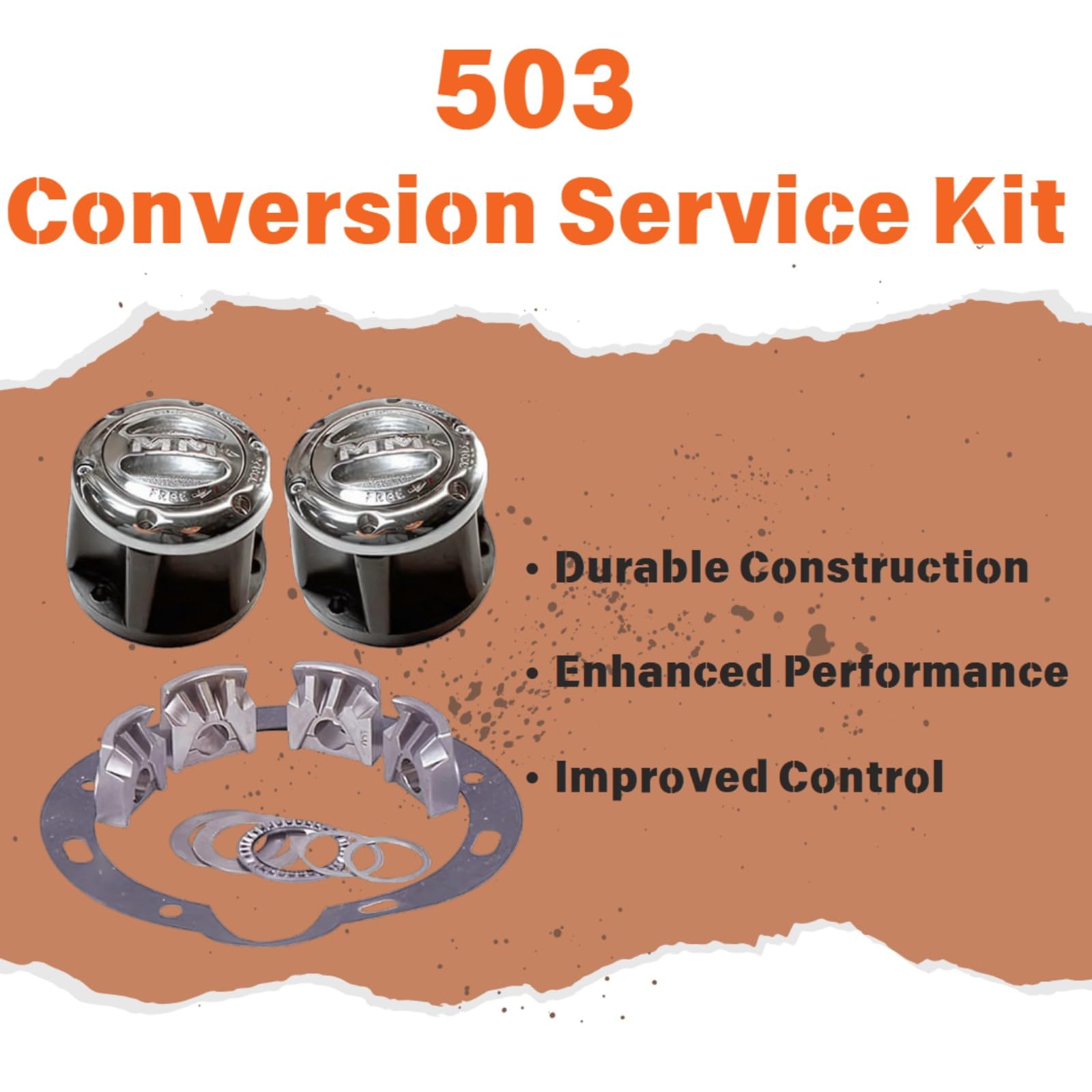 MILE MARKER Conversion Service Kit 503 fits NP203 Transfer Case - Includes 423 3/4 Ton Hubs - Reduces Wear & Tear - Improved Fuel Economy - Exceptional Performance & Reliability