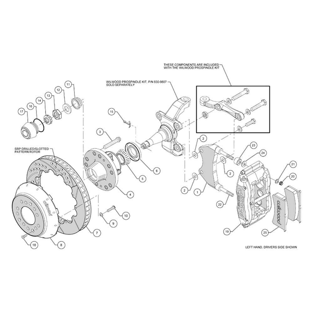 Wilwood Superlite Narrow 6R Front Hub Kit 14.00in Drill Pol WWE ProSpindle