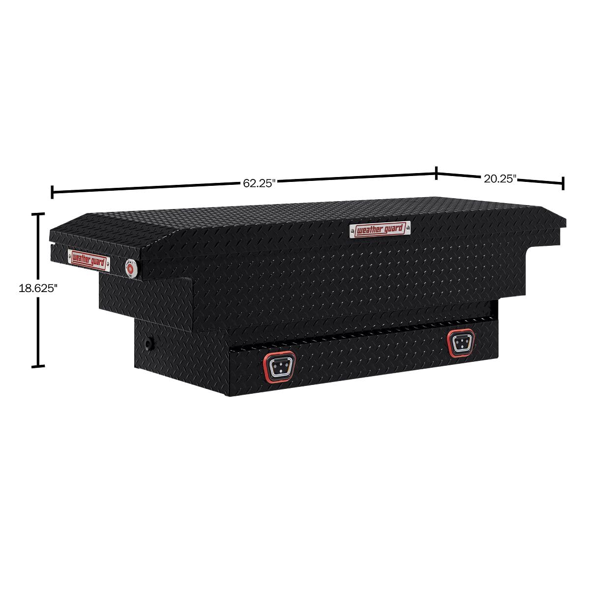 Weather Guard Saddle Box Model 131-5-04, Aluminum, Mid-Size Low Profile, Gloss Black, 8.0 cu ft