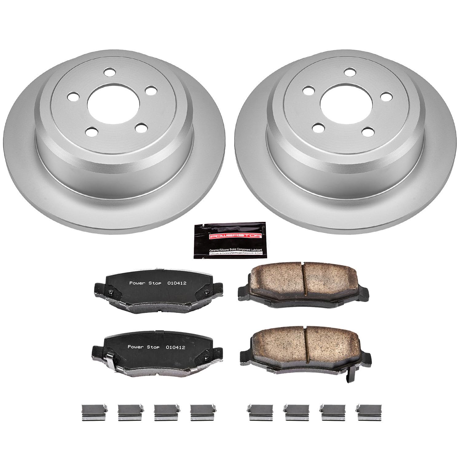 Power Stop CRK3046 Brake Rotor & Coated Ceramic Brake Pads- rear For Dodge Nitro 2007-2011, Jeep Liberty 2008-2012 [Model Specific]