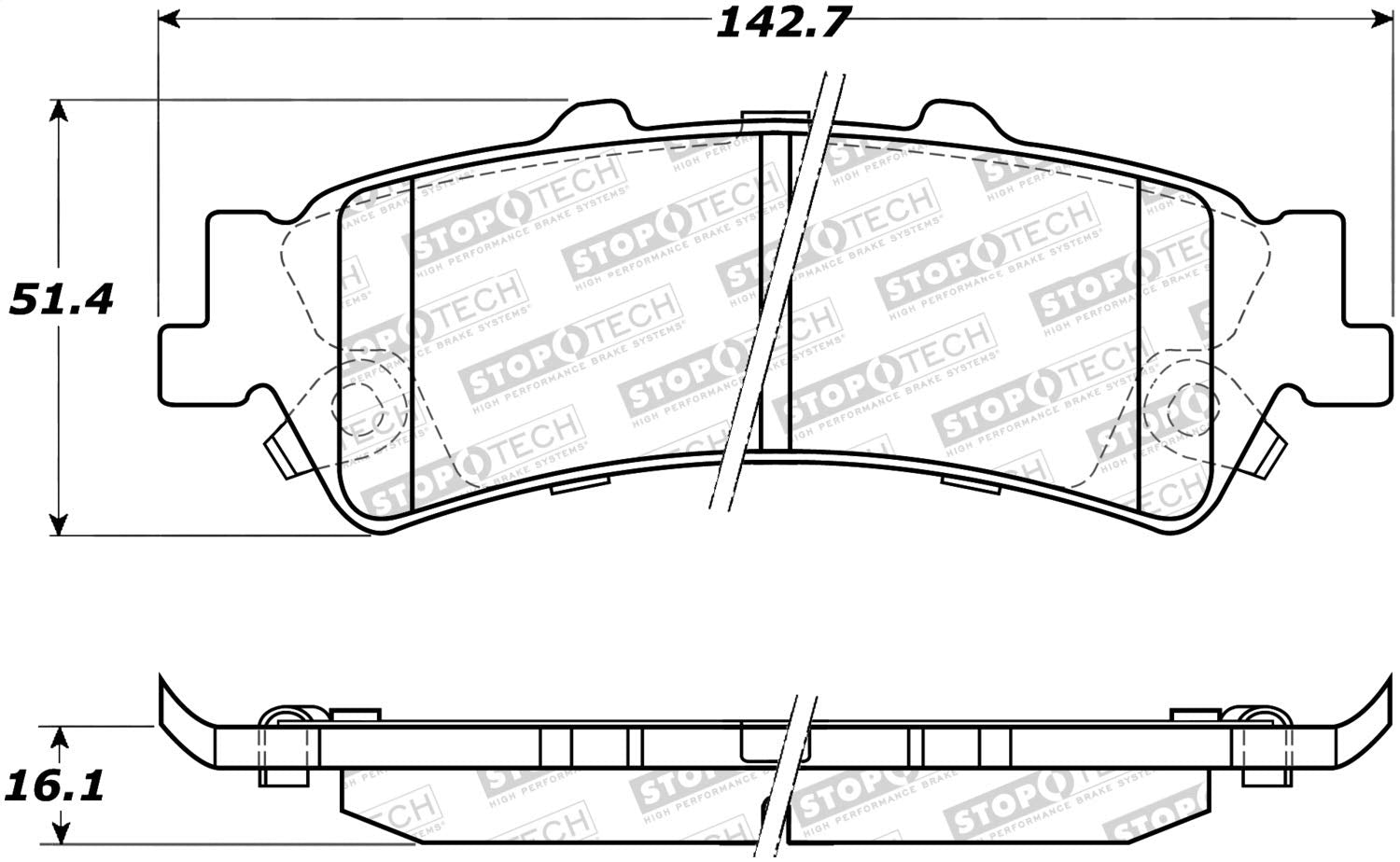 Rear StopTech 308.07920 Brake Pads with Shims and Hardware Street