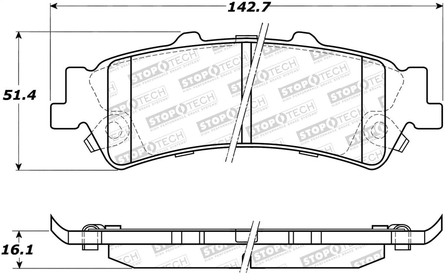 Rear StopTech 308.07920 Brake Pads with Shims and Hardware Street