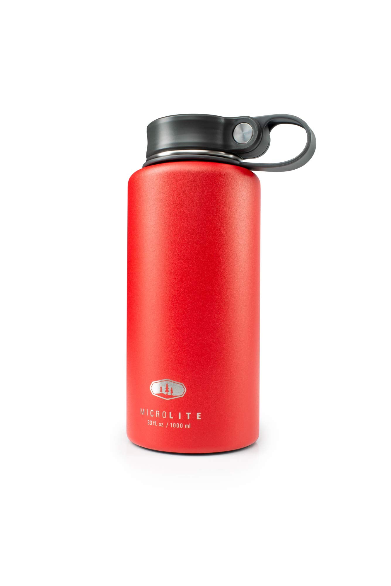 Microlite 1000 Twist GSI Outdoors 33 fl.oz. Vacuum Insulated Stainless Steel Water Bottle, Haute Red
