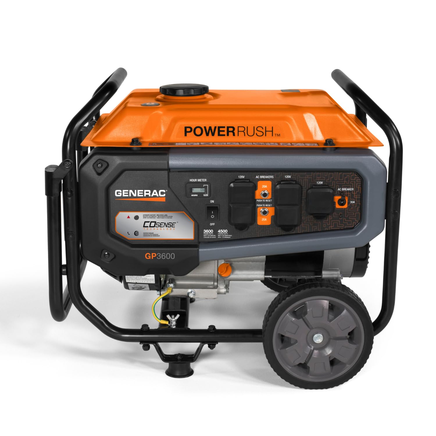 Generac Portable Gas Generator - 4,500 Starting Watt Home Backup or RV Ready - Heavy Duty Frame - Quiet, Long Runtime, Emergency Power- 49-State Compliant
