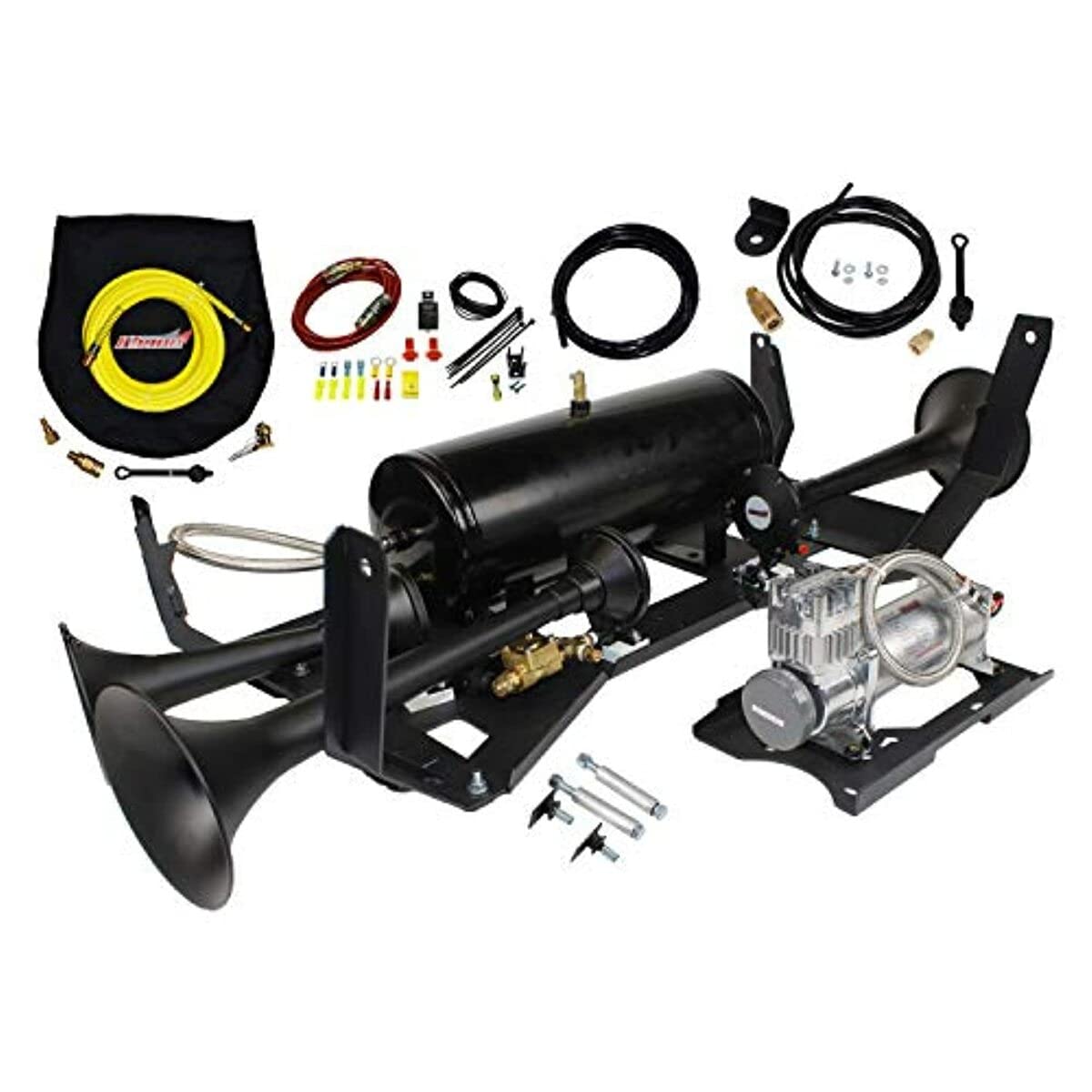 Kleinn Air Horns Train Horn Direct Fit and Onboard Air System for GMC 1500 Sierra and Chevrolet 1500 Silverado,Multi,GM1500-734