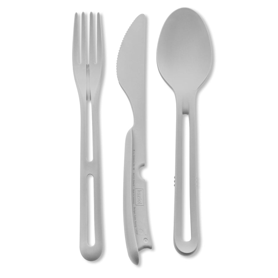 silwy® Cutlery Tricky Set (3 Pieces: Knife, Fork & Spoon) - Compact Click System for Easy Organization - Ideal for Camping, Caravanning & Boating