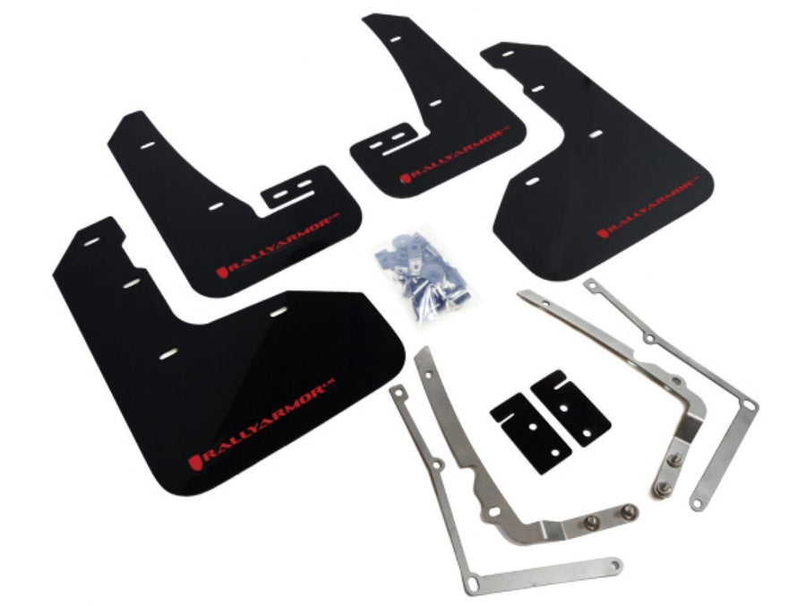 Rally Armor Black, Red MF40-UR-BLK/RD Mud Flap with Logo (2015-2016 VW Golf R UR), 1 Pack