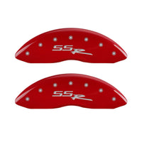 MGP Caliper Covers SSR Red 34006SSSRRD - Engraved Front & Rear; Set of 4