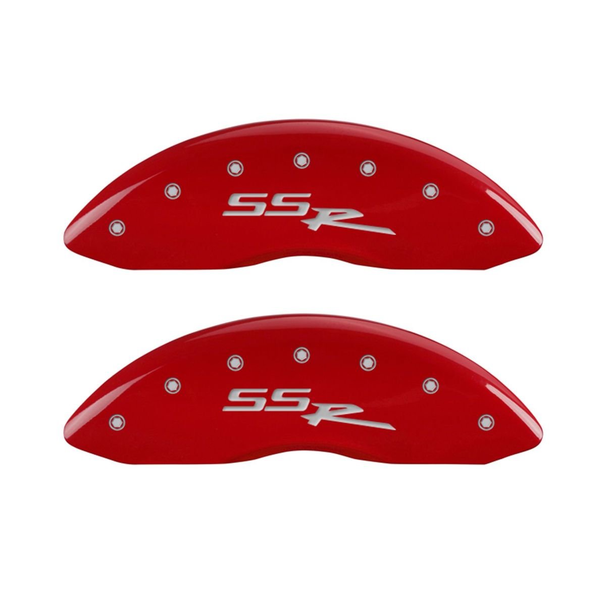 MGP Caliper Covers SSR Red 34006SSSRRD - Engraved Front & Rear; Set of 4