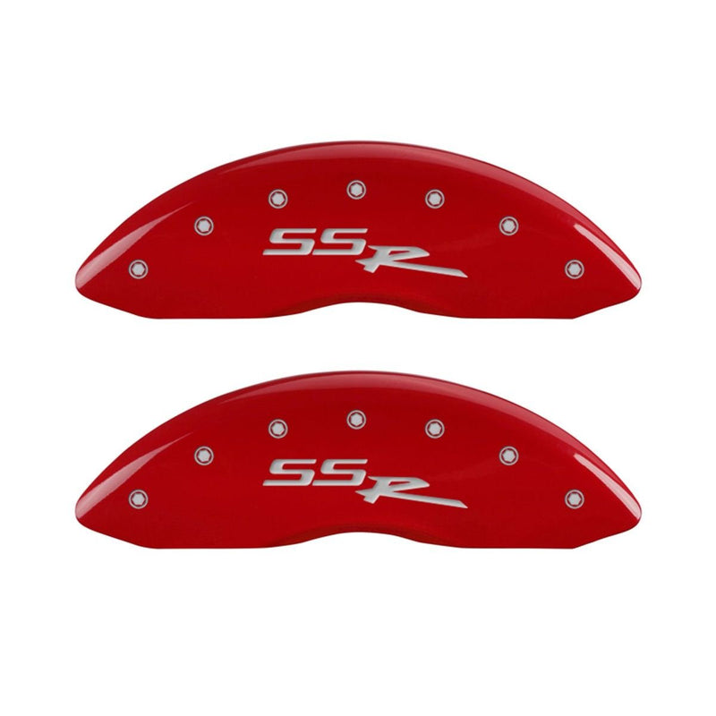 MGP Caliper Covers SSR Red 34006SSSRRD - Engraved Front & Rear; Set of 4