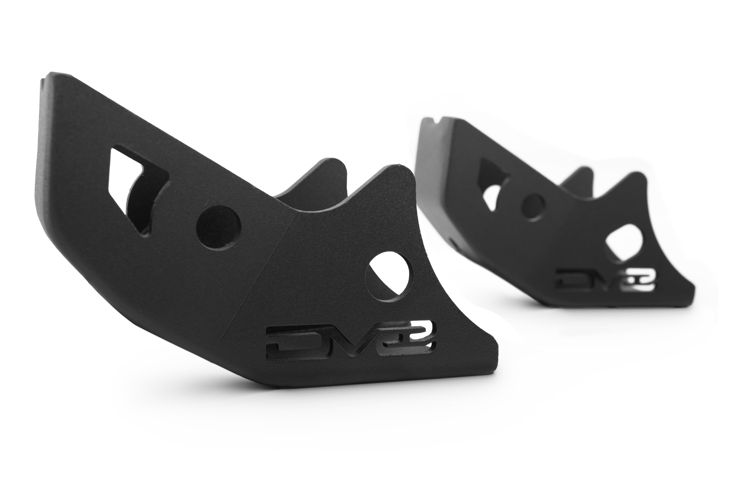 Skid Plates for Rear Shock 2016-2023 Toyota Tacoma | Protects Shocks When Off-Road | Integrated Drain Holes | Included Black M12 Hardware | 4mm Steel Construction | Sold as a Pair