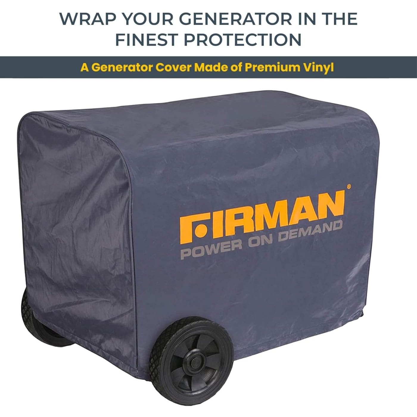 FIRMAN Medium Size 1002 Portable Generator Cover – Waterproof Heavy Duty Inverter Generator Cover Fits 3000-4000W or up to 25.4"x18.3"x19.5" size with Drawstring Dust Rain Wind UV-Resistant Protection