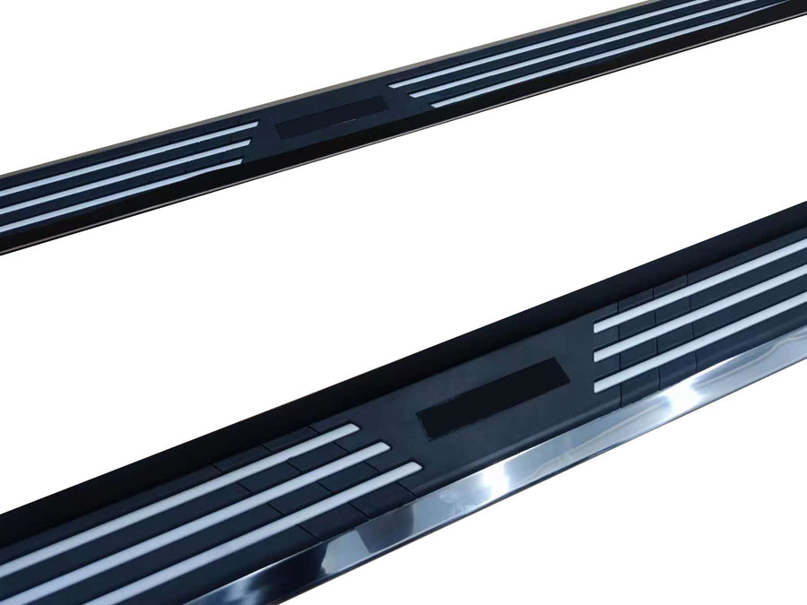 Pinnacle Black Horse Running Boards Black & Silver Compatible with 2011-2021 Jeep Grand Cherokee (Excl. Limited X, High Altitude, Summit, SRT, SRT8, Trackhawk and Trailhawk)-PIJP70
