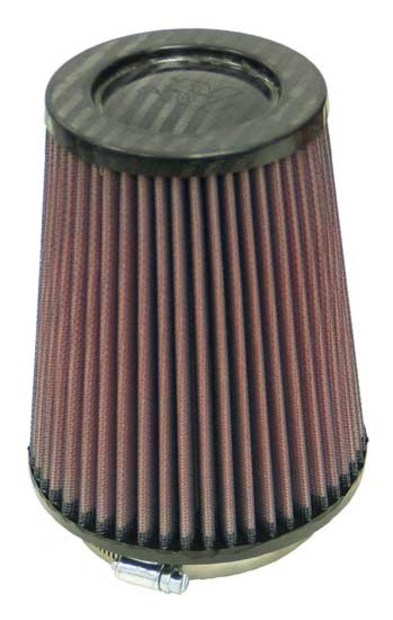 High-Flow K&N Original Lifetime Universal Air Filter - Carbon Fiber Top: High Performance, Premiu: Flange Diameter: 4 In, Filter Height: 6.5 In, Flange Length: 0.625 In, Shape: Round Tapered, RP-4980