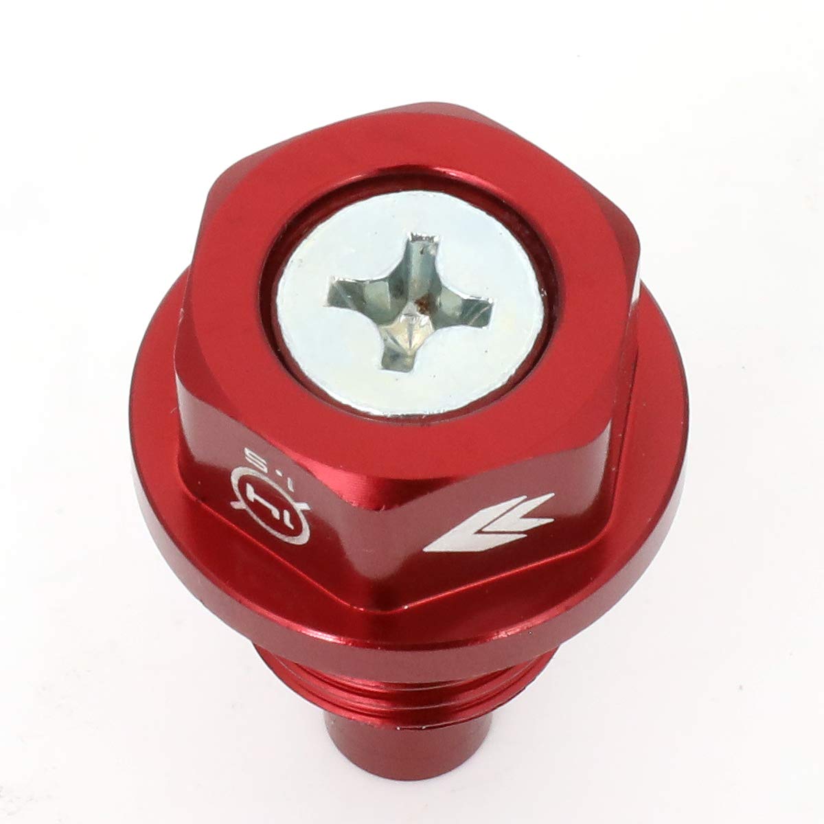 Magnetic Oil Drain Plug NRG Innovations, M14 X 1.5 Thread Size Engine Oil Drain Nut w/Washer, Red, T-6061 Aluminum w/Stainless Steel Internal Magnet, NRG-NOP-100RD