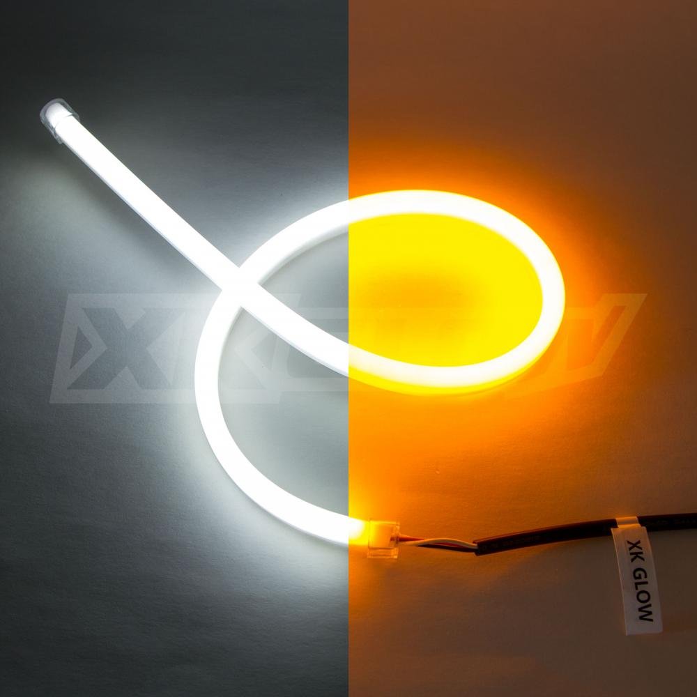 XKGLOW 36inch XK043001-36 - 2pc Sequential Switchback LED Strip Kit DRL Turnsignal for Headlights