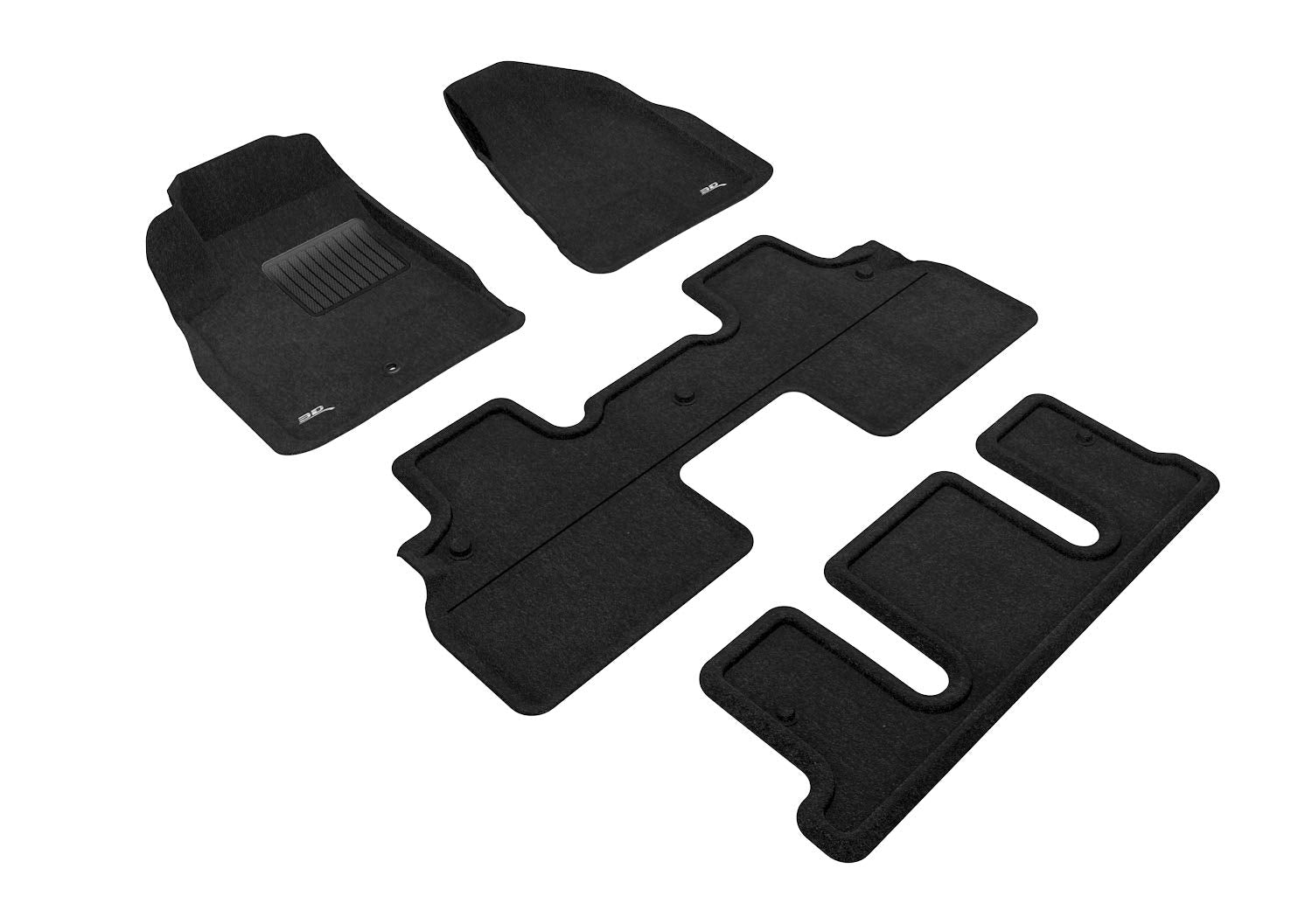 3D MAXpider Custom Fit All-Weather Carpeted Floor Mats For 2008-2017 BUICK ENCLAVE ELEGANT Series (1ST 2ND 3RD ROW)