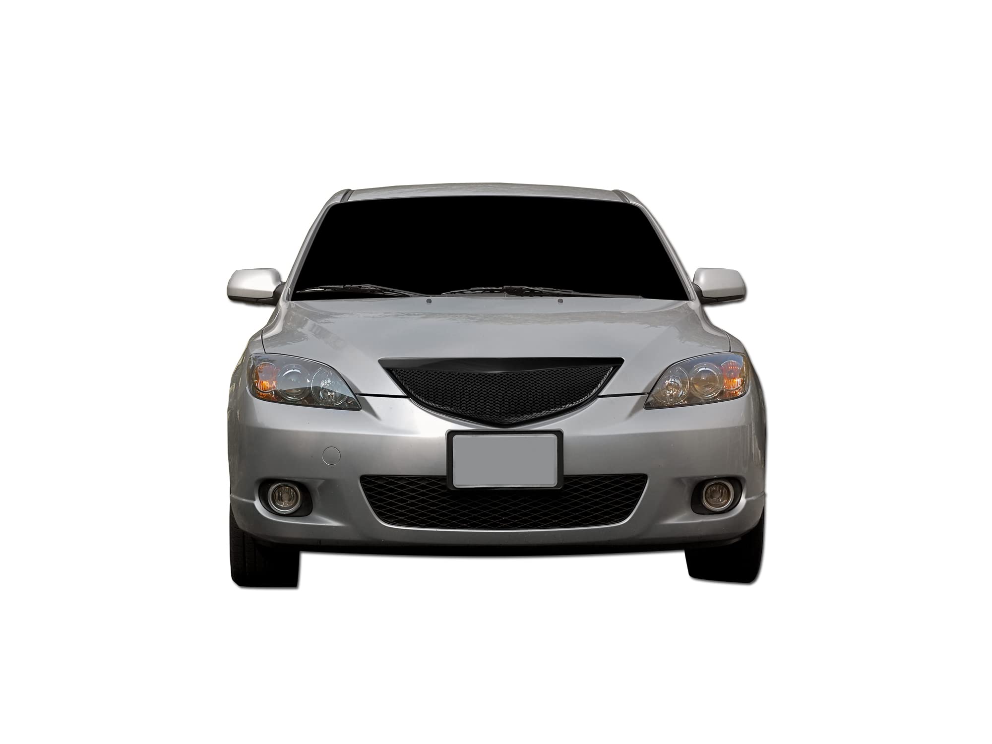 7149830 Armordillo USA Mesh Front Hood Grille - Gloss black Fits 2004-2006 Mazda 3 Mazda3 4 Door Sedan