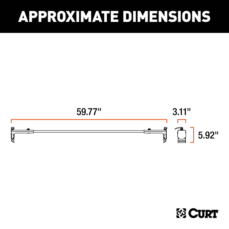 CURT Black Steel Quick-Release Roof Rack Crossbars, Fits Select Jeep Wrangler JK 18119