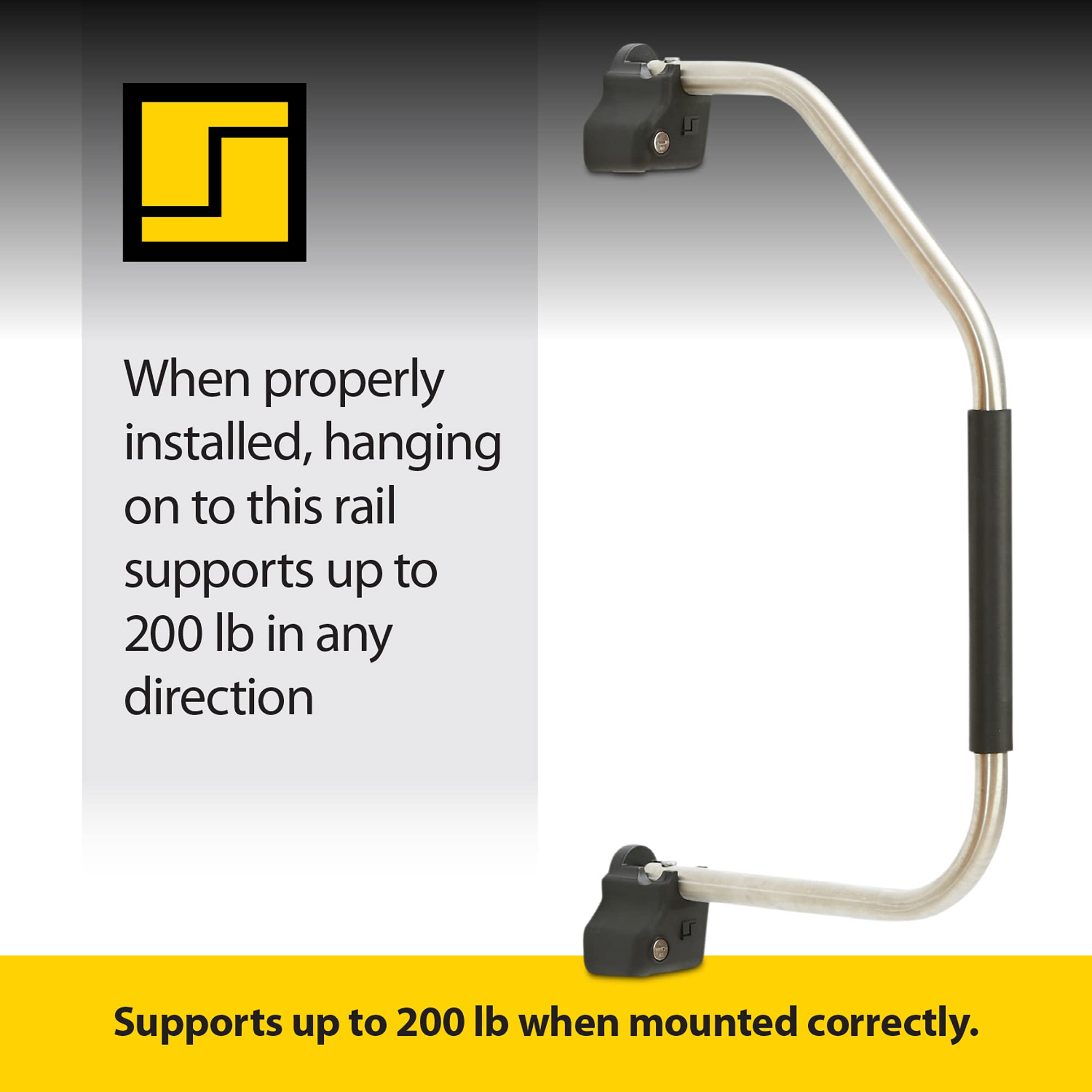 Stromberg Carlson AC-300L Locking Rail Commercial - Mobile Equipment Support - RV Camping Accessories and Travel Trailer Accessories for Step Ladder- 200 lbs Capacity - 15.5" Extension, 23.5" Height