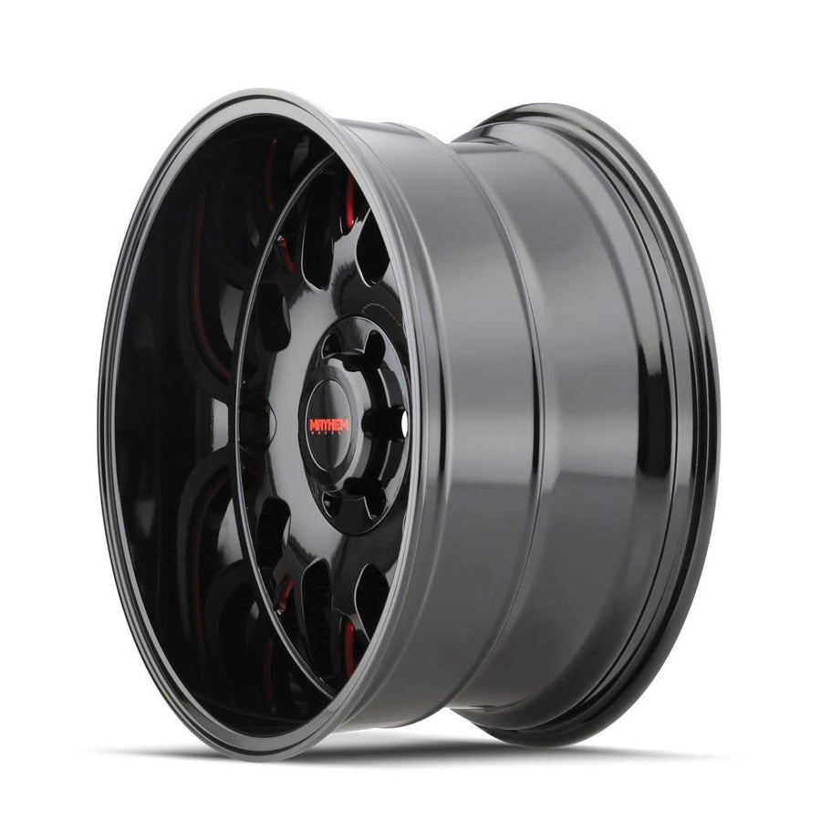 20x10 MAYHEM TRIPWIRE (8110) 8x165.1-19et mm Black W/Prism RED Wheel