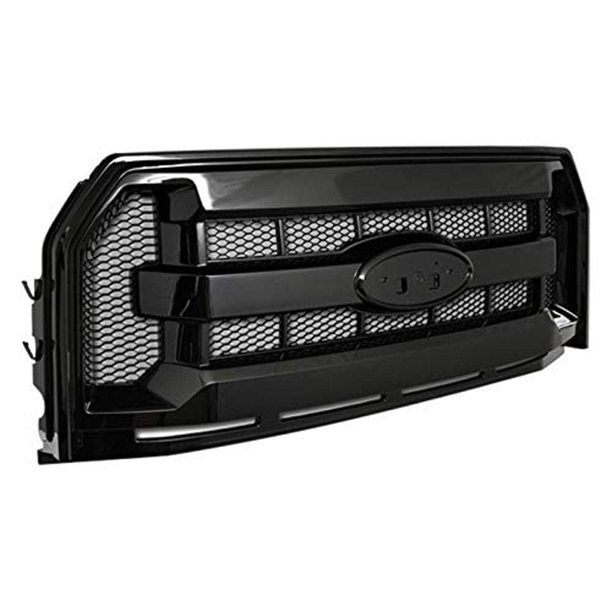 Mesh Grille Armordillo USA Fits 2015-2017 Ford F-150-Gloss Black (Excl. Model W/Front Camera)